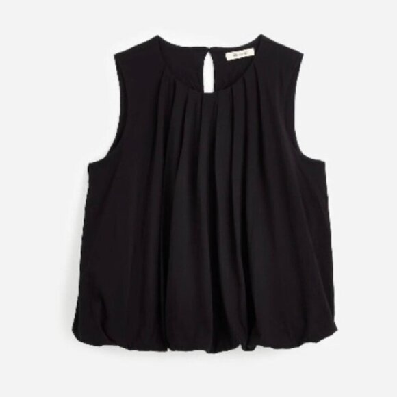 NWT Madewell Black Sleeveless Bubble Fashion Top - Medium - Picture 12 of 14